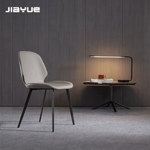 唐绣TJXYYYZ14意式现代皮艺餐椅北欧简约设计师碳素钢高靠背椅