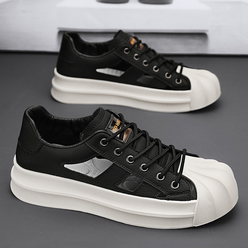 Scarpe estive da uomo con punta a conchiglia, traspiranti, alla moda, per studenti, 2024, nuove scarpe sportive e per il tempo libero per uomo_voghion.com