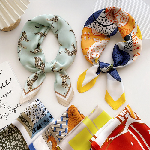 70 silk scarves, small square scarves for women, spring and autumn headscarves, headbands, neck protectors, professional small scarves, versatile fashionable scarves for women