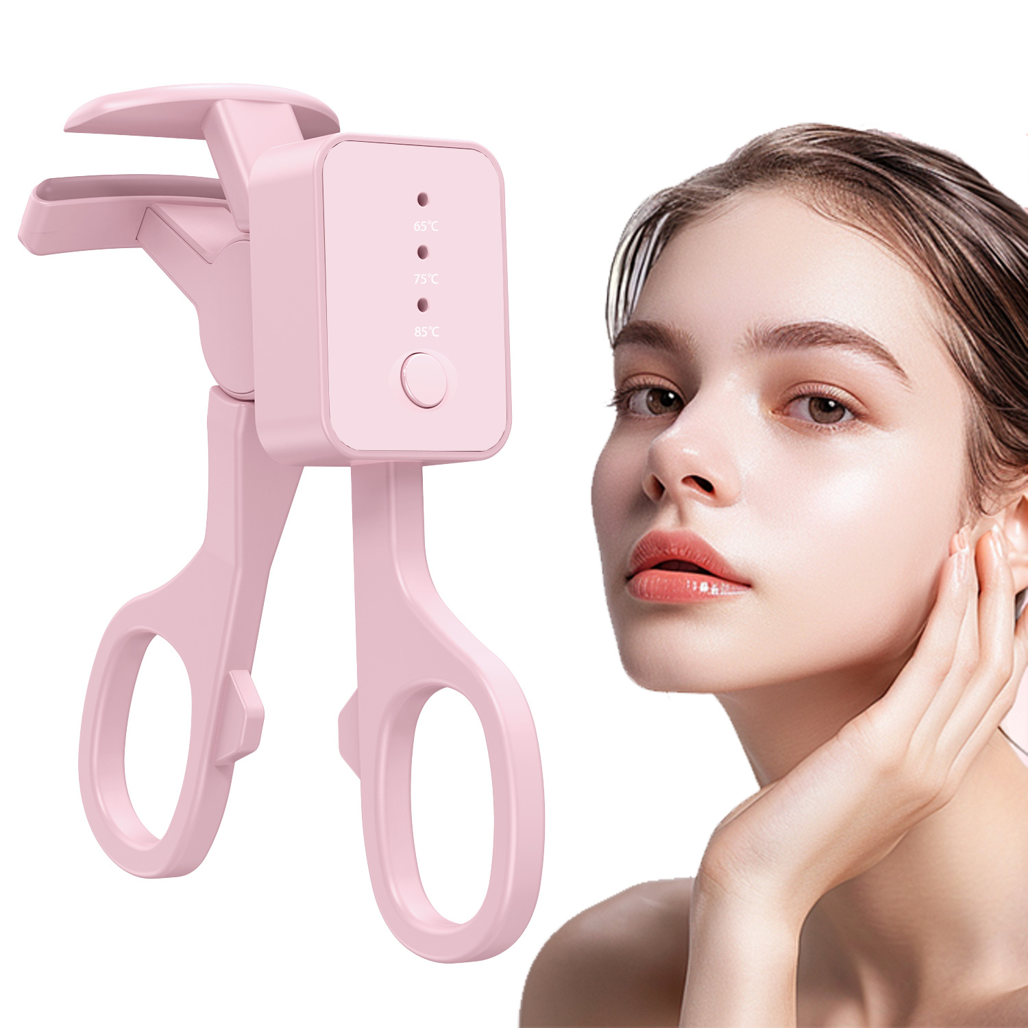 Cross-border electric eyelash curler, electric heating rechargeable eyelash curler, automatic eyelash curling device