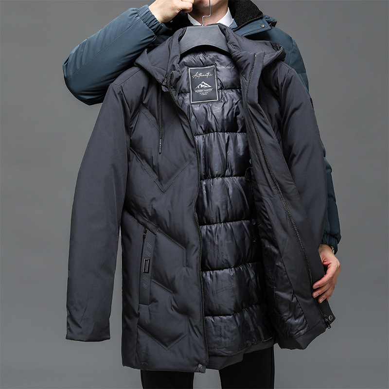 2023 ropa de invierno plumón hombre ropa de algodón casual a prueba de viento chaqueta caliente para papá de cuello de mediana edad ropa abuelo