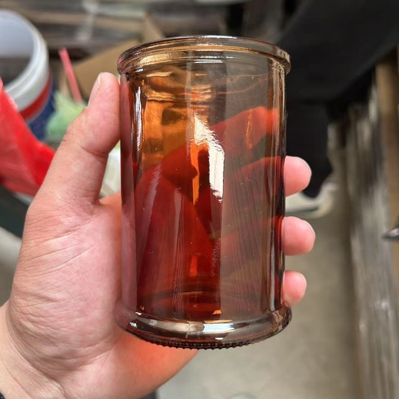 現物茶色アロマキャンドル大豆キャンドルカップ蓋付きガラス茶葉缶室内雰囲気燭台お土産|undefined