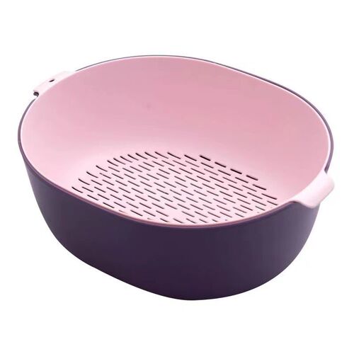 Double-layer draining basket, household plastic vegetable washing basin, 8-piece set, multi-functional household kitchen gadget, vegetable and fruit basket