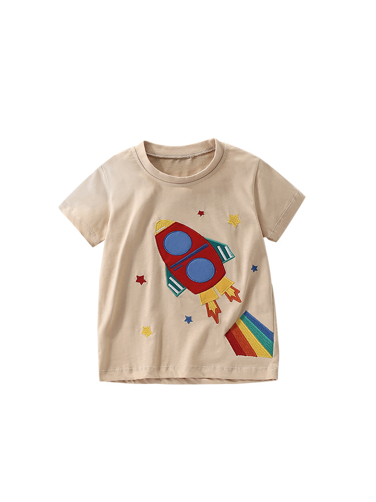 Malwee niños verano nuevo estilo europeo y americano camiseta infantil encantadora cuello redondo casual de mangas cortas algodón ropa infantil