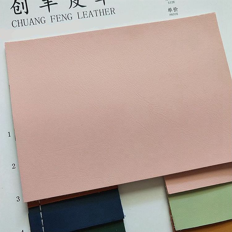 PVC加厚哑光牛皮纹麂皮绒布底厚革牛纹仿超纤面料雾面小牛纹皮革