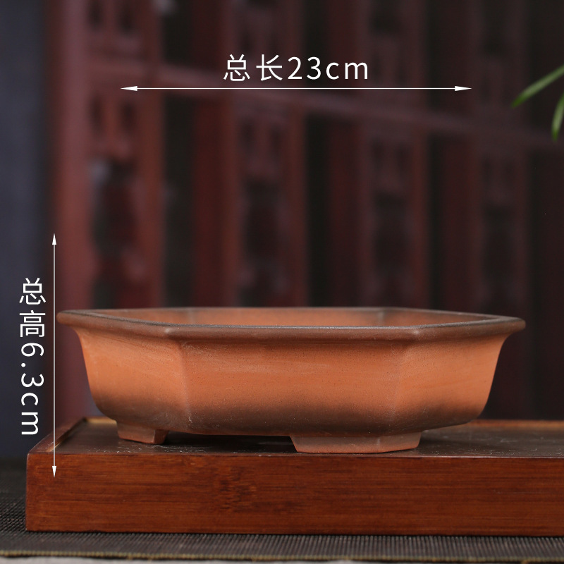 Antiguo púrpura arena maceta fábrica al por mayor grande rectangular suculenta gres bonsai simple orquídea especial maceta