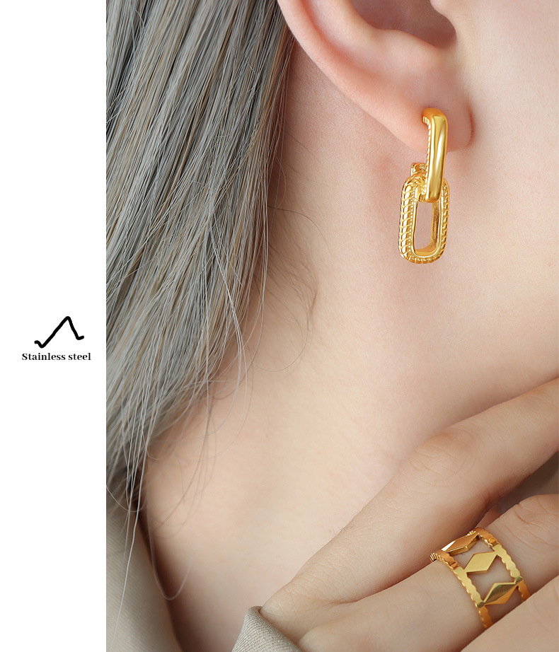 Fashion Geometric Titanium Steel Plating Earrings 1 Pair