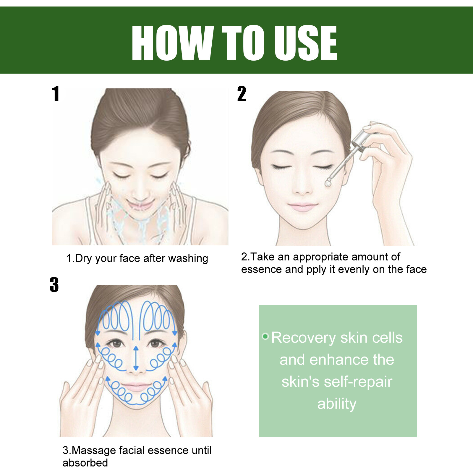 EELHOE Green Tea Pore Shrinking essence Solution Moisturizes, moisturizes, gently shrinks, refines pores, revitalizes_voghion.com