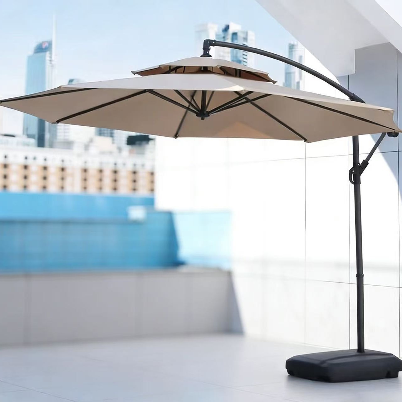 Banana Umbrella Outdoor Balcony Garden Stall Sunshade Umbrella Outdoor Leisure Courtyard Security Open-Air Sunshade Umbrella