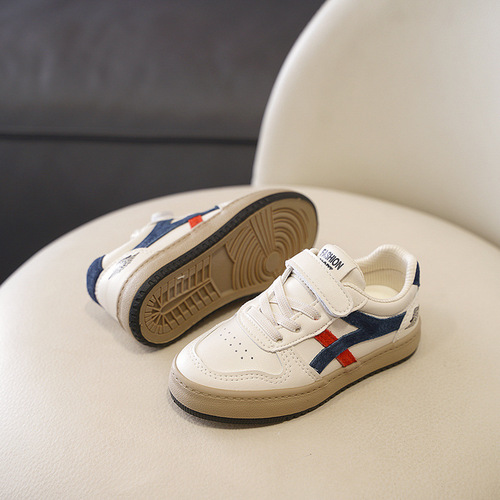 Casual children's breathable shoes full leather boys' sneakers 2024 spring and autumn new fashion girls' shoes kindergarten indoor shoes