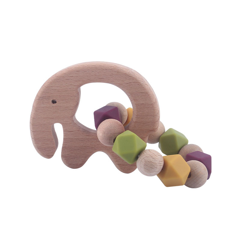 INS Amazon nuevo elefante bebé Beech teether pulsera bebé cuentas de silicona juguete dientes molienda palo