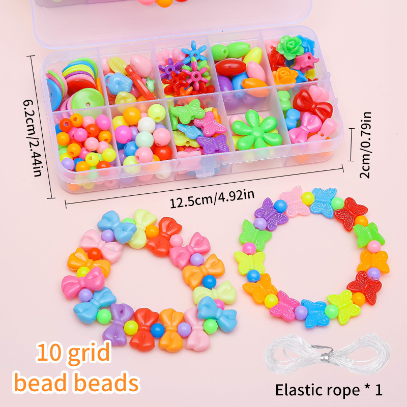 Fabricantes de juguetes de cuentas para niños pulseras diy paquete de material hecho a mano 10 cuentas caja de regalo al por mayor