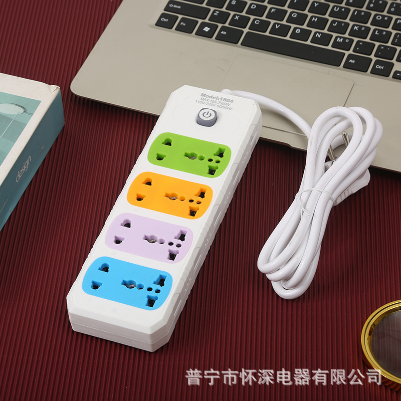 智能开关插座电源插排接线板批发跨境美规小英规欧规通用孔接线板