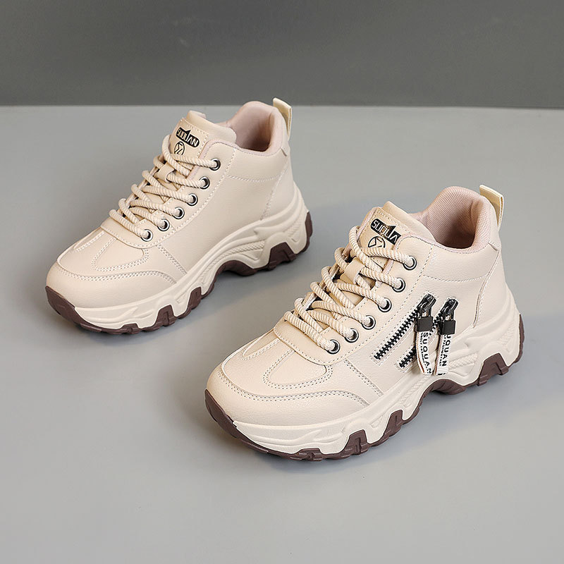 ZY7830 nuevos zapatos blancos transpirables primavera y otoño soleas delgadas de ocio de altura resistente al desgaste zapatos de skate académicos coreanos