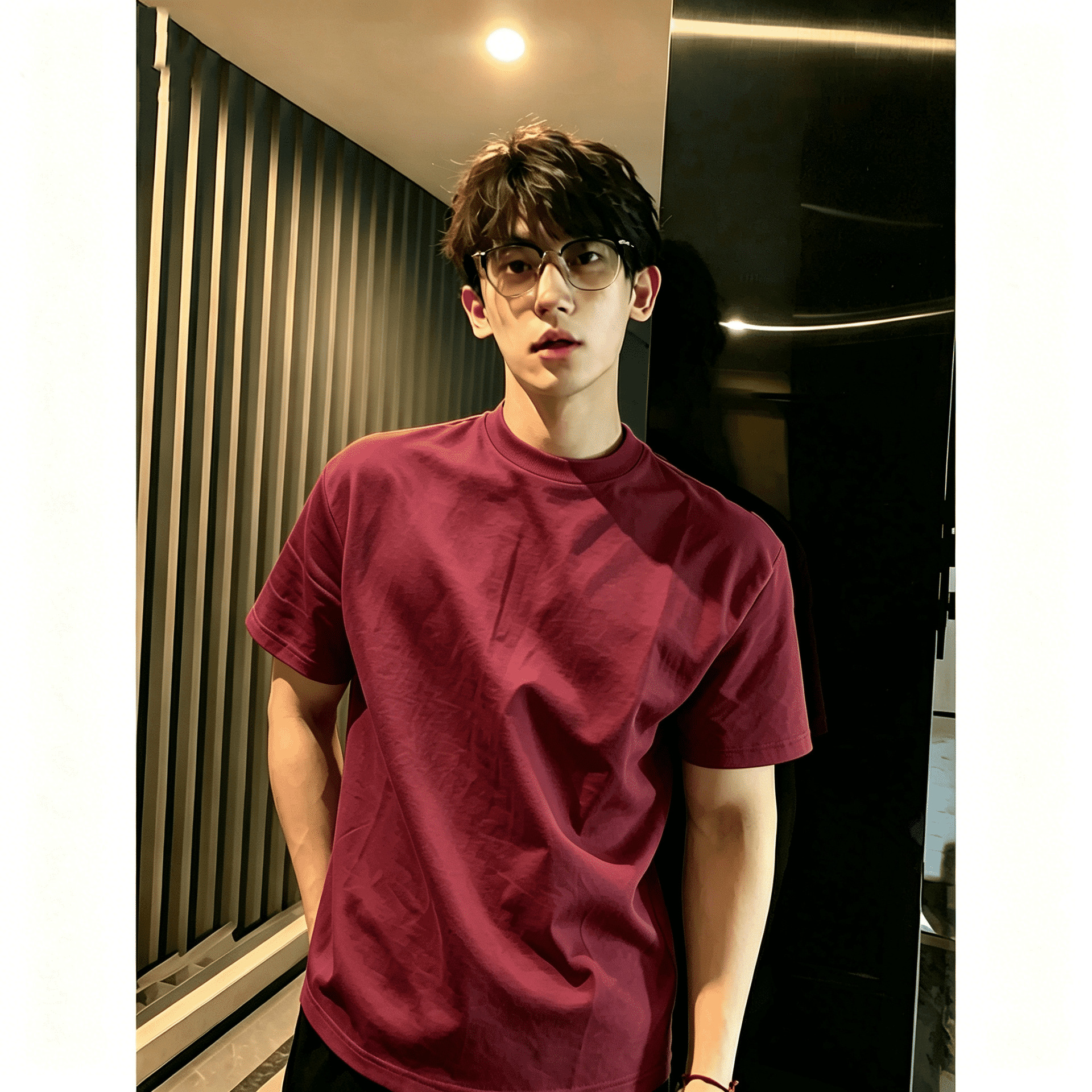 Burgundy [chất lượng cao] / 2XL đề nghị 80-90kg