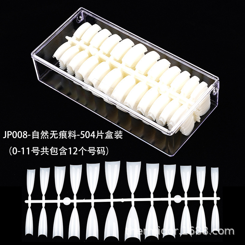 NailTips nail piece manufacturer in stock transparent natural ABS acrylic 504 pieces packaging full half stickers fake nails