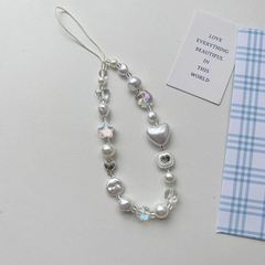 殼愛心感ccd女手機鏈高級韓掛件手機ins拍鏈條立得鏈條相機珍珠日