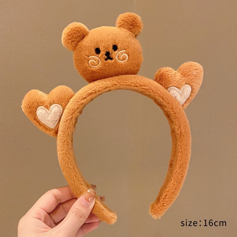 女の子の洗顔ヘッドバンド、かわいい漫画の猫のヘッドバンド、クマのイチゴの洗顔ヘアアクセサリー、メーカー在庫卸売|undefined
