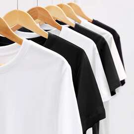 纯白色t恤男女短袖纯棉纯色半袖空白体恤扎染用DIY手绘画画文化衫