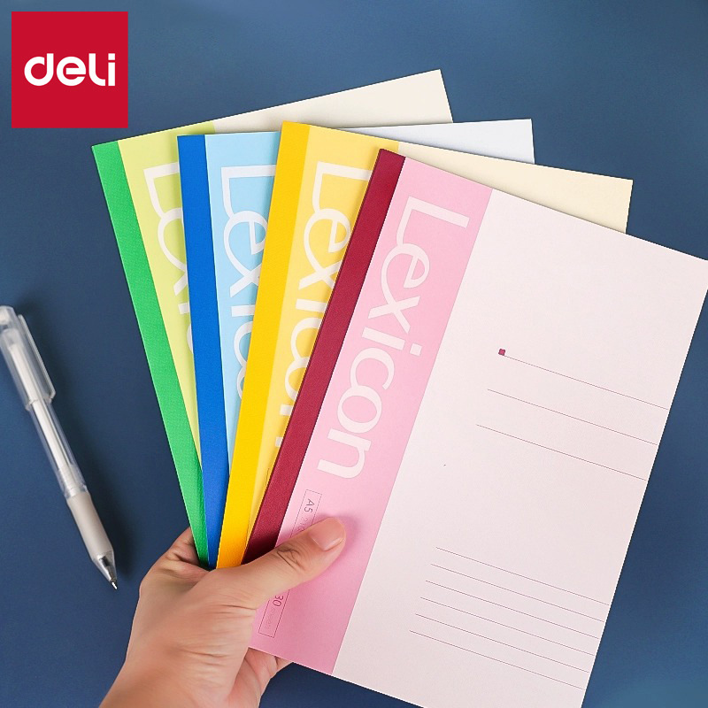 Deli stationery 7650 soft copy A5 wireless binding 30-page student notepad office soft copy notebook