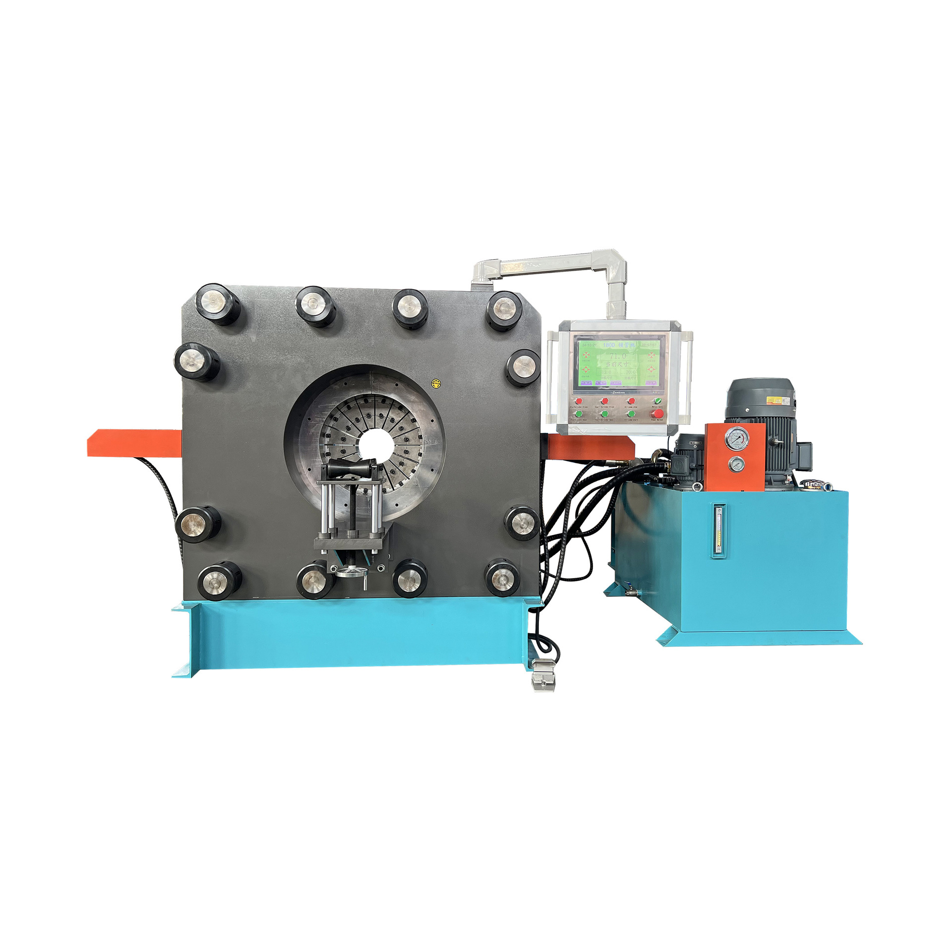 登封比较好用胶管缩管机半自动胶管扣压机              马