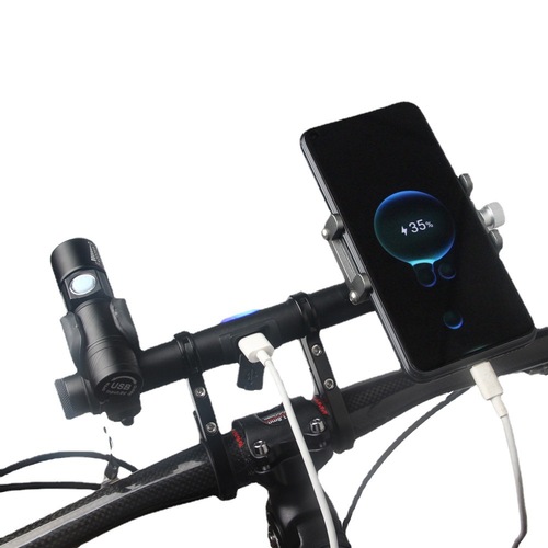 Bicycle handlebar extension rack extension rack lamp flashlight holder clip cycling equipment usb can be used as a power bank