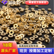 0.5模数铜齿轮精密电机小铜齿轮黄铜齿加工批发包胶齿轮厂家定制