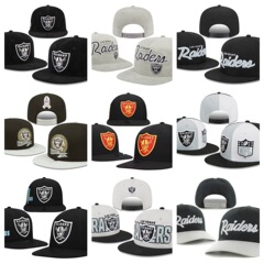 【Oakland Raiders】突击者橄榄球队联赛帽 遮阳平檐帽鸭舌棒球帽
