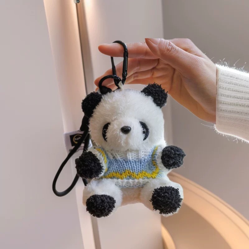 Caricatura panda peluche colgante oso espacial bolsa colgar decoración Wenchuang peluche muñeca llavero regalo para parejas