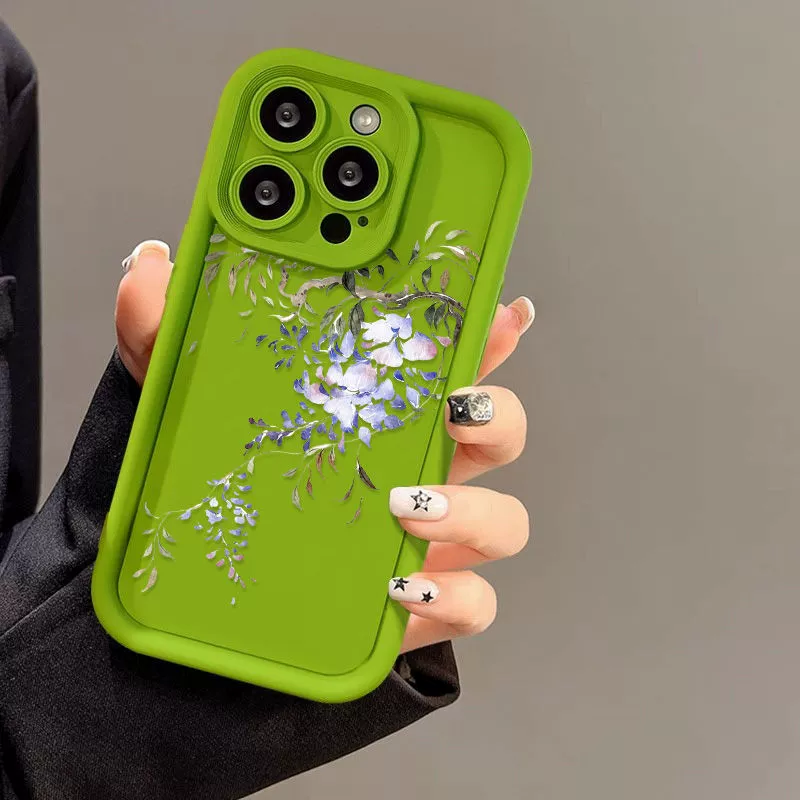 Apple, фиолетовый совместимый кейс для телефона, матовый iPhone 13, цветочный, iphone, 15
