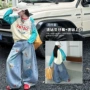 长袖女童字母拼色t恤
