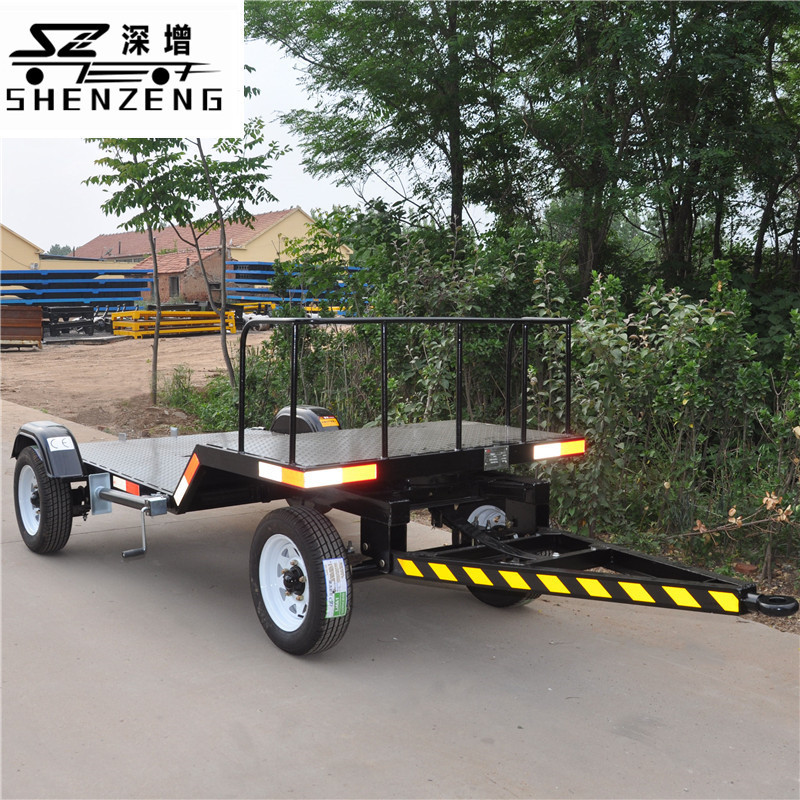 4吨雾炮平板拖车 高低板平板拖车 设备转运拖车 场内中转运输拖车
