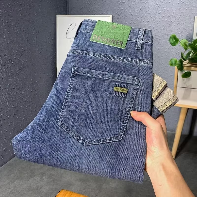 Jeans new autumn elastic slim fit straight trendy brand versatile casual men's small leg long pants trend_vogarts.com