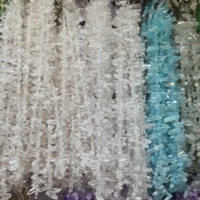 天然白水晶长牙切角水晶柱diy饰品配件服装辅料半成品批发