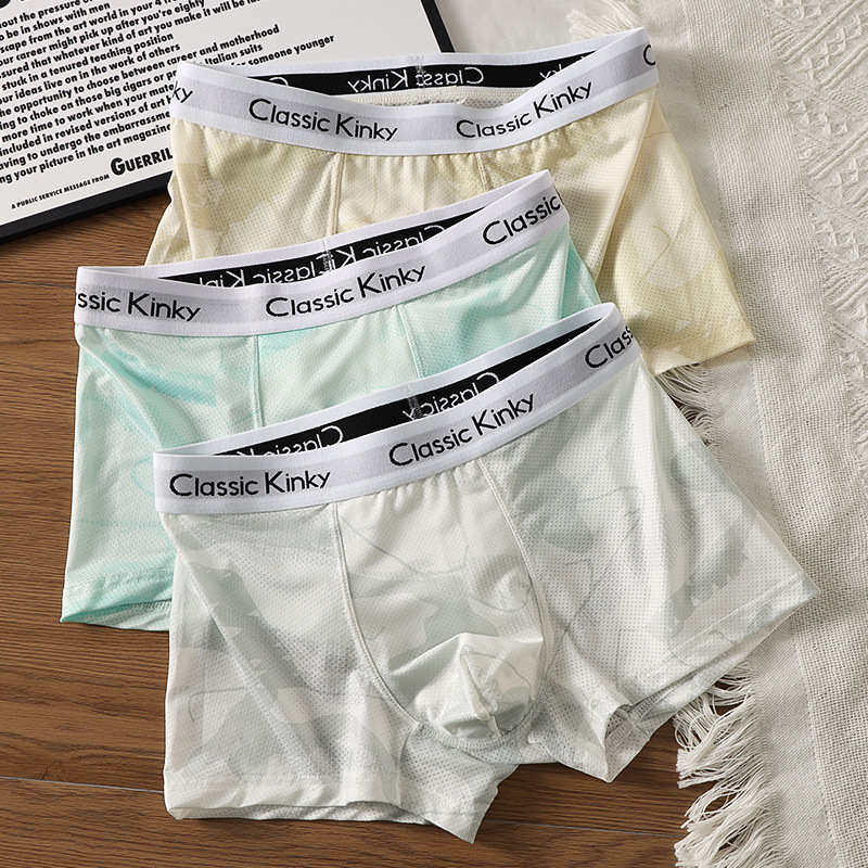 New men's underwear boys boxers breathable mesh young students boxer shorts head summer bottoms wholesale New men's underwear boys boxers breathable mesh young students boxer shorts head summer bottoms wholesale
