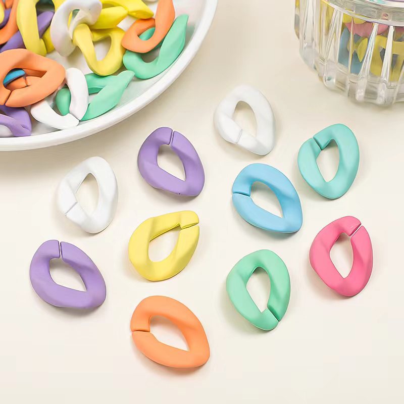 22*30mm Acrylic Paint Plastic Chain Jewelry Macaron Buckle Open Ring DIY Jewelry Accessories