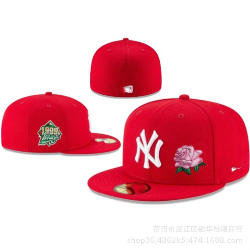 跨境跨境美式SOX全封闭棒球队道奇棒球帽子刺绣嘻哈洋基队闭口平|undefined