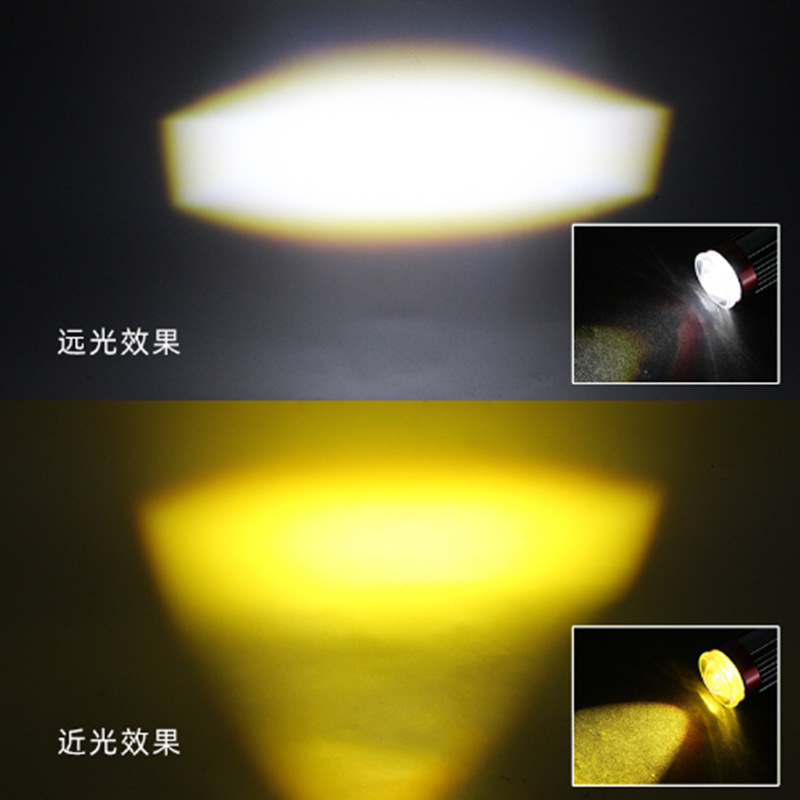 Lámpara de lente de motocicleta, lámpara LED de alto alcance, lámpara de mejora de ojos de demonios, faro incorporado