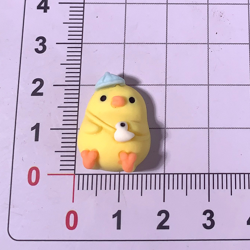 Caricatura gorda pollo amarillo diy accesorios de resina para el cabello agujero abrazaderas de zapatos agujero material hecho a mano accesorios de caso de teléfono móvil
