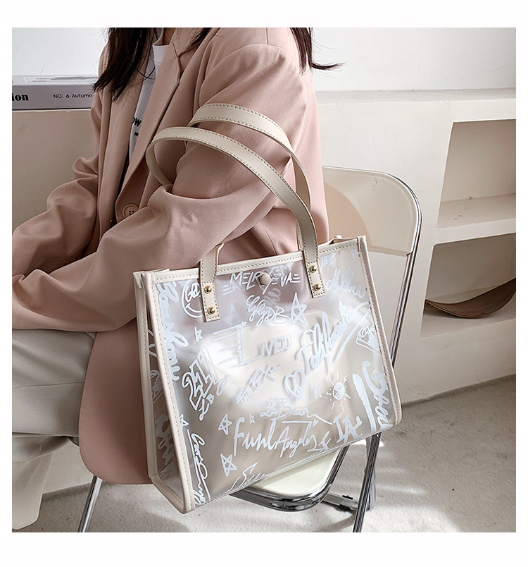 Fashion Transparent Large Capacity Tote Bag display picture 1