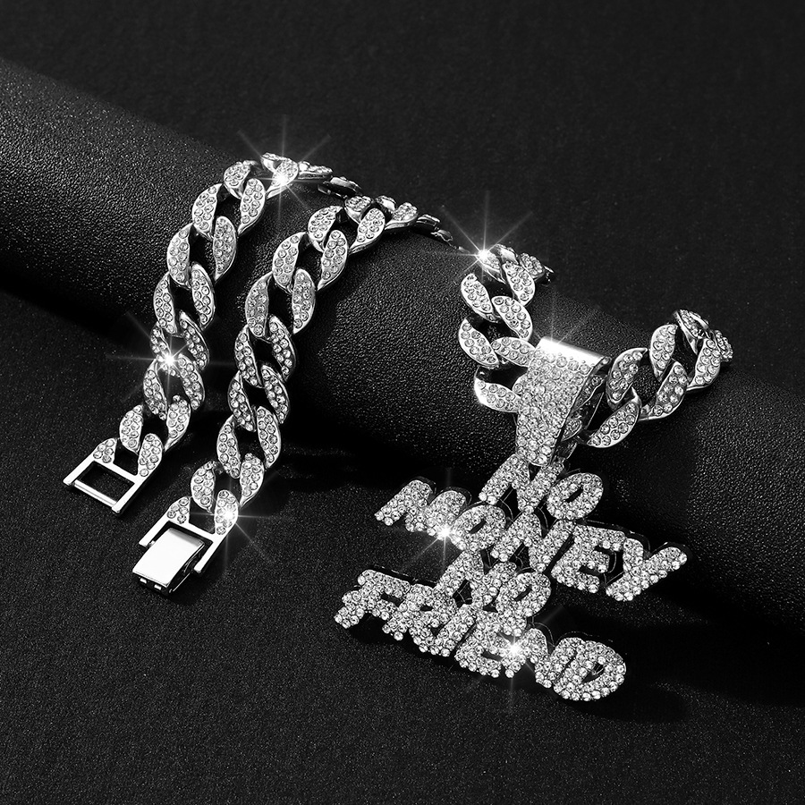 Europa y los Estados Unidos Hip Hop letras de diamante colgante colgante accesorios de moda para hombres cadenas cubanas accesorios de cadena personalizados