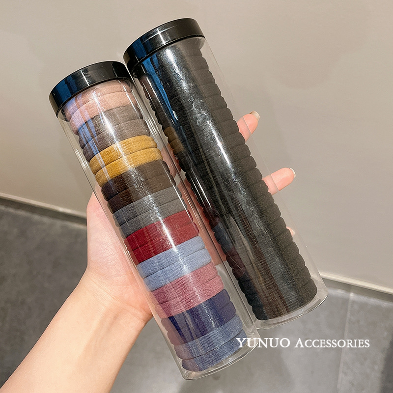 Banda de pelo sin costura banda de goma elástica alta corbata de pelo para adultos cuerda de pelo grueso corbata de pelo femenino corbata de pelo simple de Corea del Sur joyería de cuerda de pelo simple