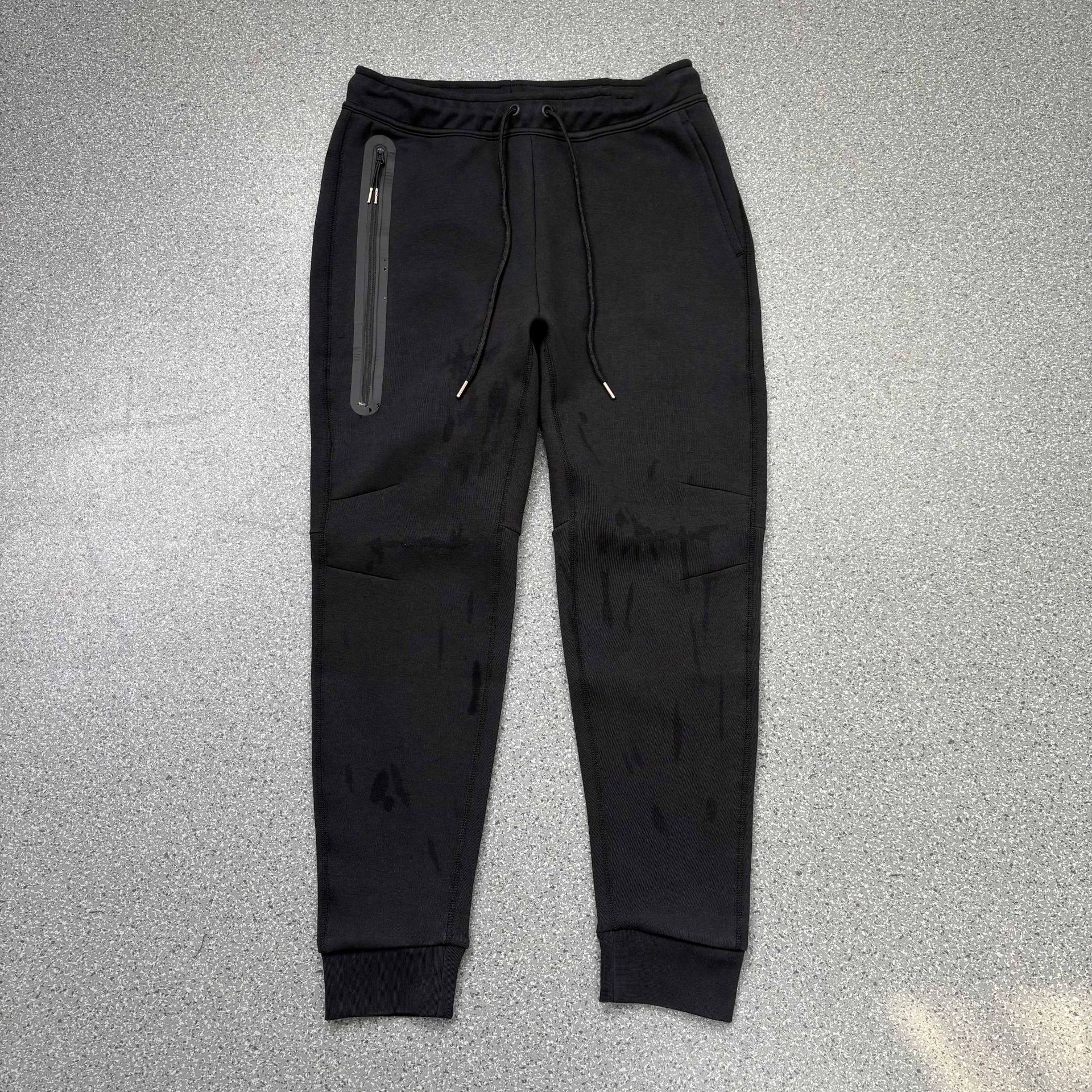2024 primavera y otoño deportes de ocio con cordón costura de algodón de punto traje de hombre con capucha camisa con cremallera pantalones de goma
