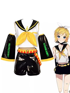 Косплей-набор Kagamine Rin/Len, морской костюм из искусственной кожи с париком и аксессуарами, размеры XS–XXL