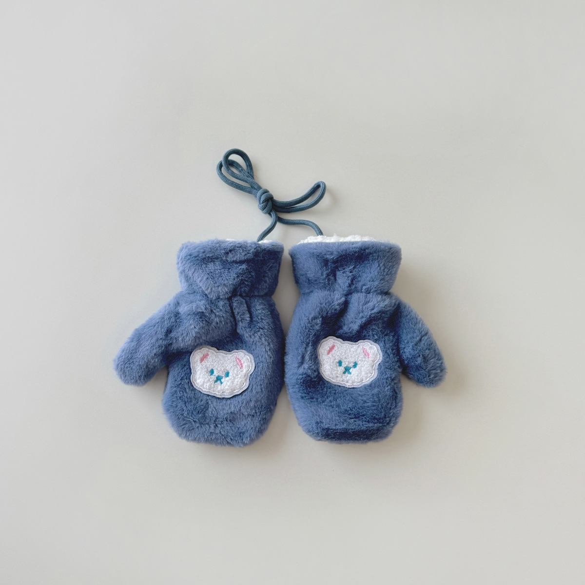 Guanti per bambini Winter Bear neonati e bambine con pile spesso caldo collo appeso pacchetto completo guanti_voghion.com