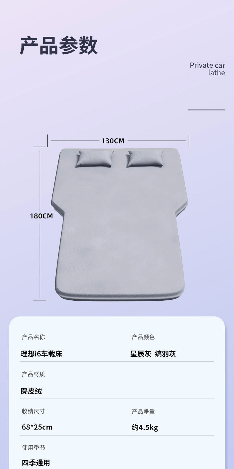 Ideal I6 Mattress for Car, Inflatable Leveling Pad for Rear Seat, Trunk Sleeping Mat, Sleeping Gadget, Car Air Mattress, Foldable