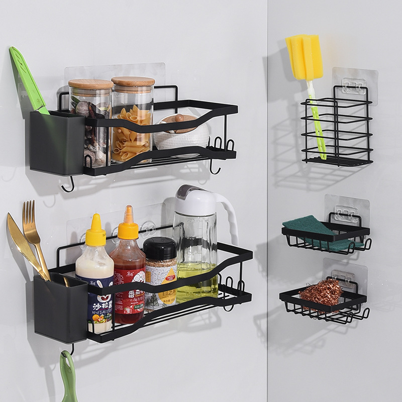 Nuevo estante de baño sin perforación estante de almacenamiento de baño de lujo ligero estante de acabado de artículos de tocador de pared grande