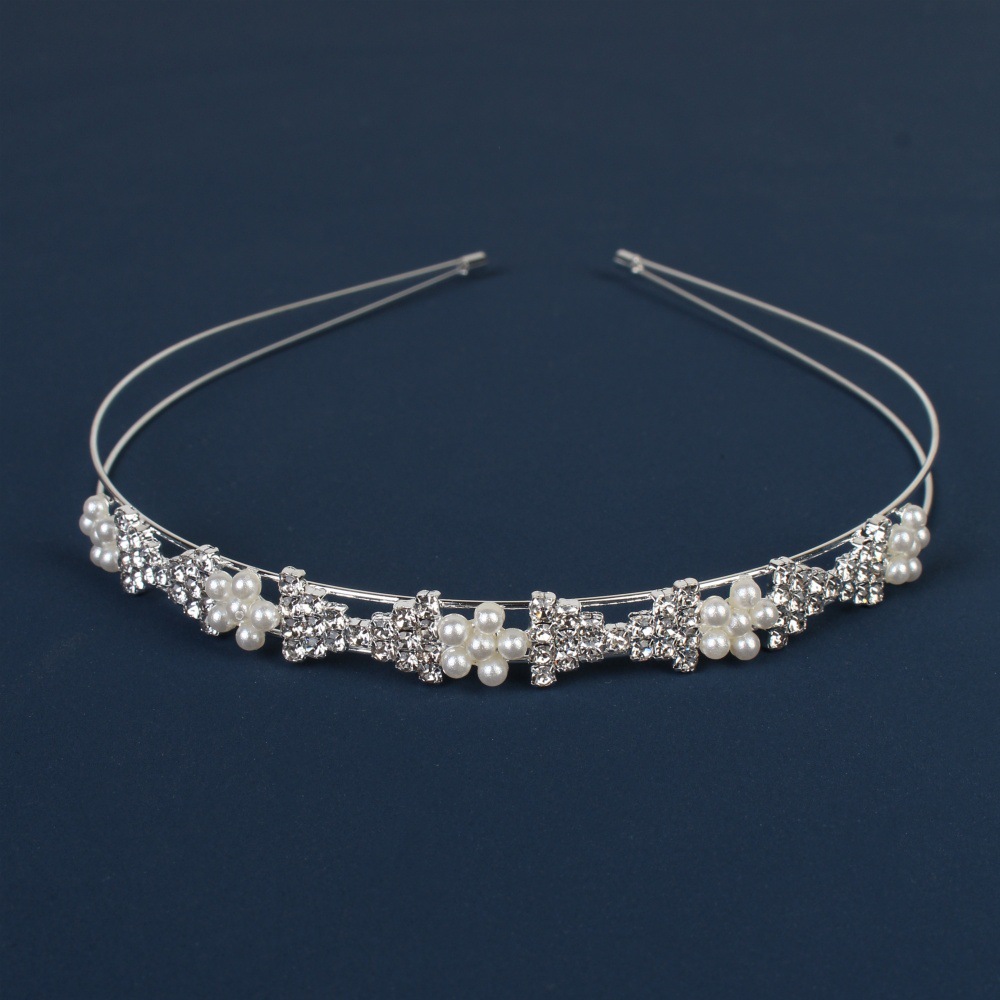 Comercio exterior transfronterizo coreano nupcial forma simple foto tocado perla rhinestone dulce diadema de diamante japonés y coreano diadema