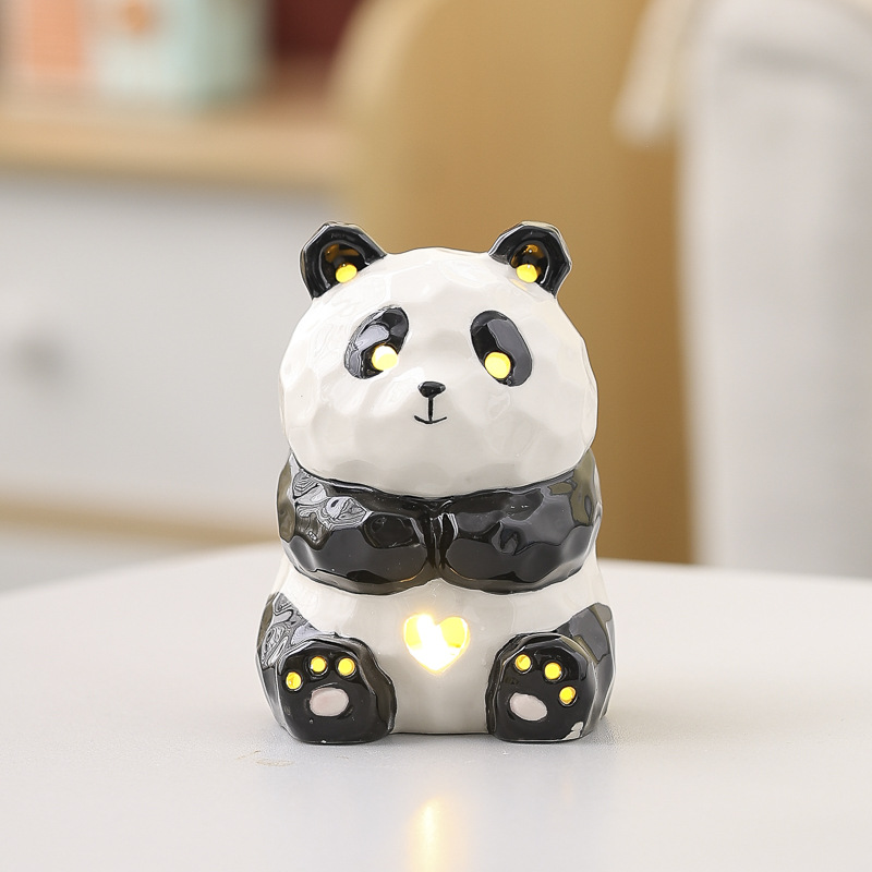 Panda Ceramic Creative Bedroom Bedside Lamp ins Atmosphere Decoration for Girlfriend Birthday Gift