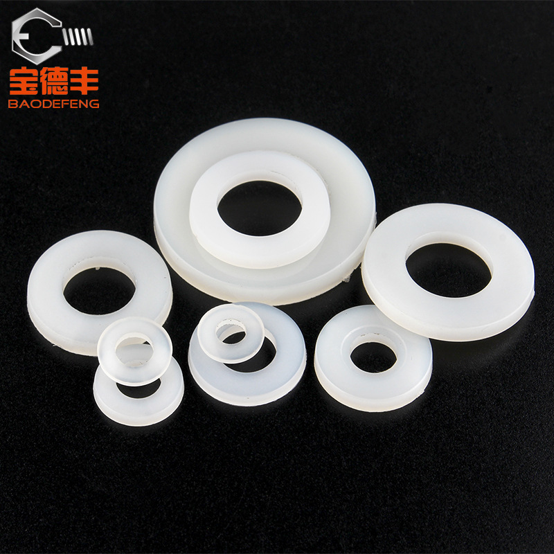 白色加大尼龙平垫圈 塑料垫圈 超薄绝缘橡胶圆形垫片M3M4M5M6-M12